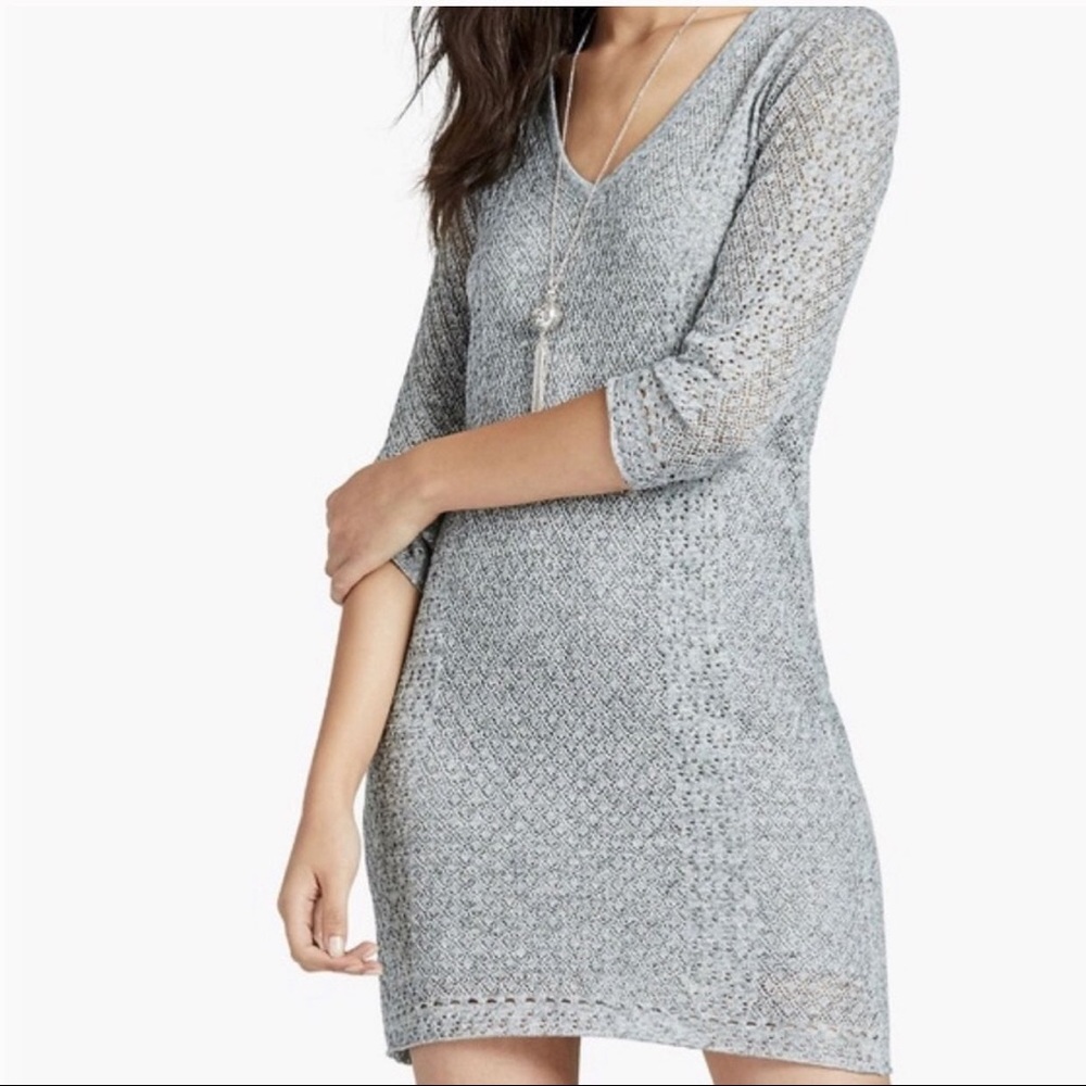 Lucky Brand Loose Knit Grey Sweater Dress